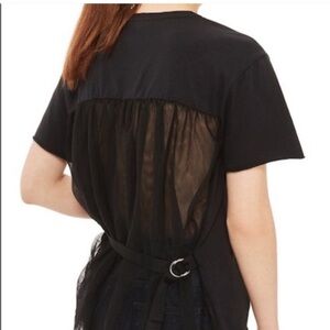 Topshop tulle back black tee